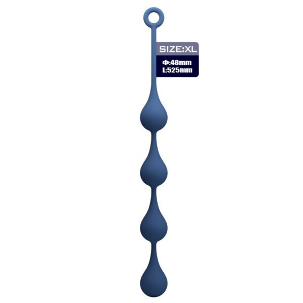Mr Play — Anal Beads, Silicone, Size XL, Blue — view 2