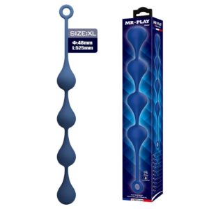 Mr Play — Anal Beads, Silicone, Size XL, Blue