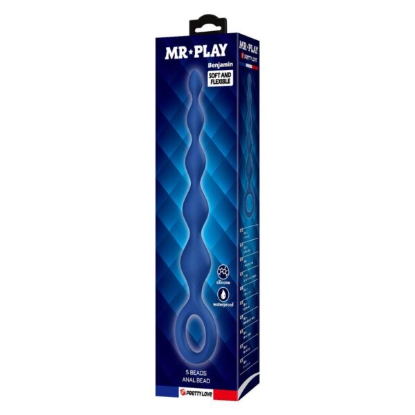Mr Play — Anal Beads, Silicone, 20.4 cm, Blue — view 4