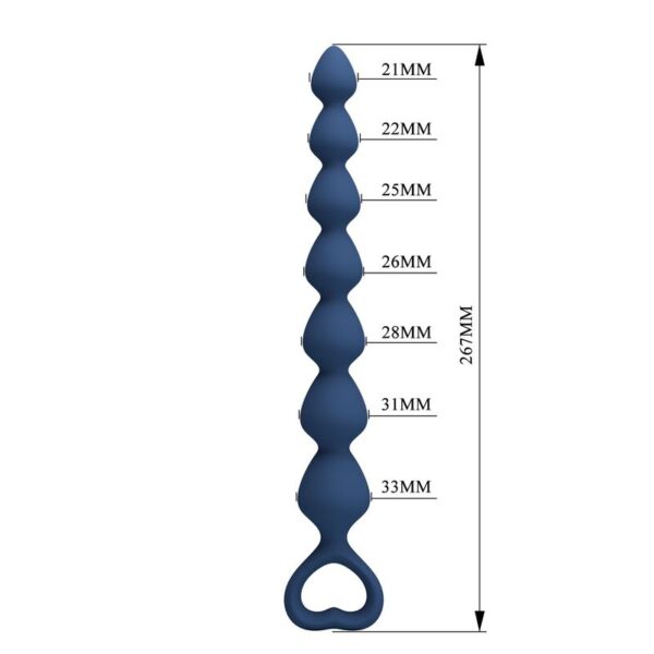 Mr Play — Anal Beads, Silicone, 26.7 cm, Blue — view 3