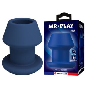Mr Play Jack — Butt Plug, Silicone, Size M, Blue — Anal
