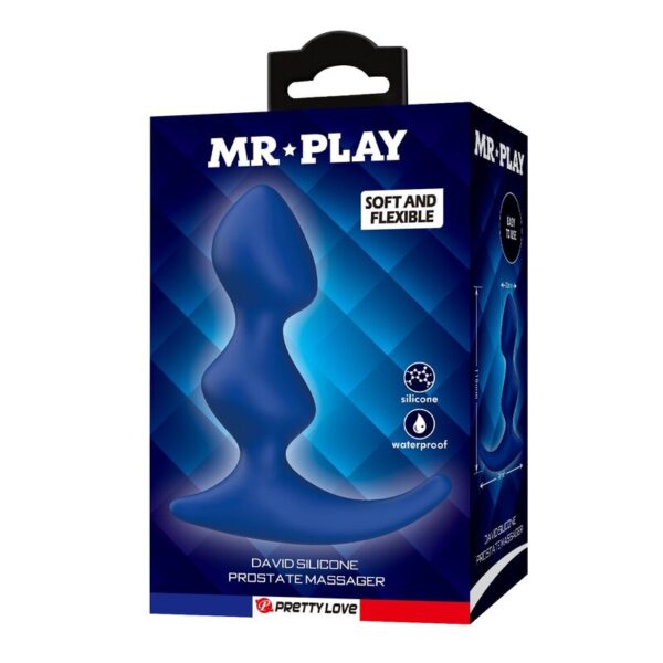 Mr Play Ergonomic — Butt Plug, Silicone, Blue — Anal — view 5
