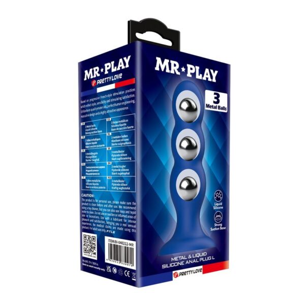 Mr Play 3 Balls — Butt Plug, Suction Cup, Blue — Anal — view 5