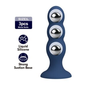 Mr Play 3 Balls — Butt Plug, Suction Cup, Blue — Anal — view 3