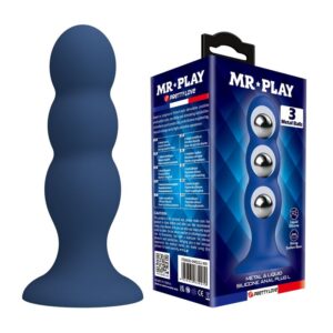 Mr Play 3 Balls — Butt Plug, Suction Cup, Blue — Anal