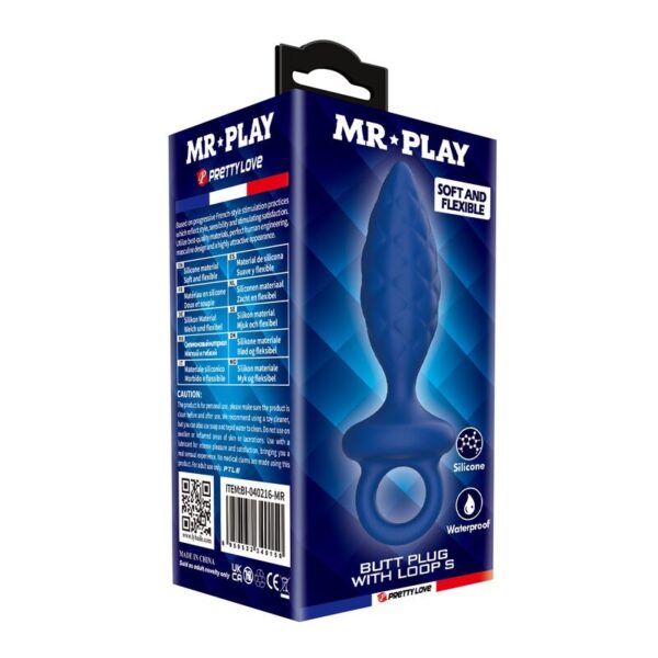 Mr Play Textured — Butt Plug, Size S, Blue — Anal — view 7