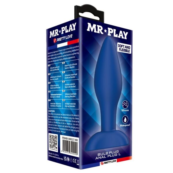 Mr Play Tapered — Butt Plug, Silicone, Size L, Blue — Anal — view 6