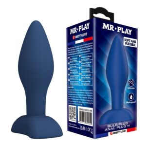 Mr Play Tapered — Butt Plug, Silicone, Size M, Blue — Anal