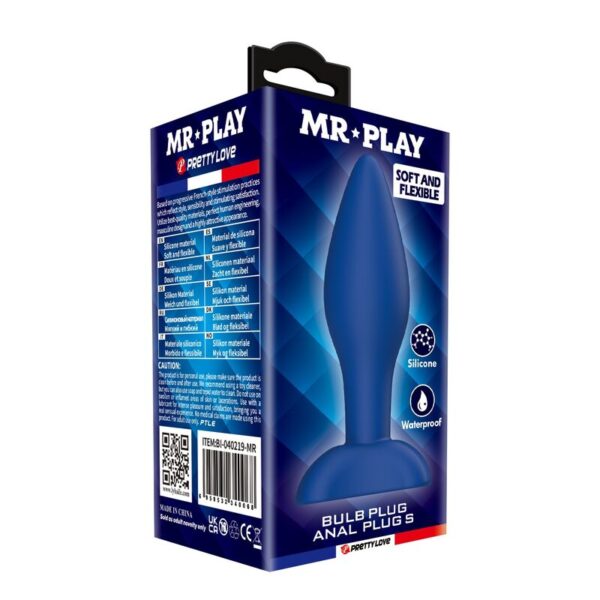 Mr Play Tapered — Butt Plug, Silicone, Size S, Blue — Anal — view 8