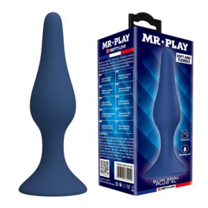 Mr Play Tapered — Butt Plug, Silicone, Size XL, Blue — Anal