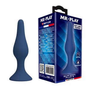 Mr Play Slim — Butt Plug, Silicone, Size S, Blue — Anal