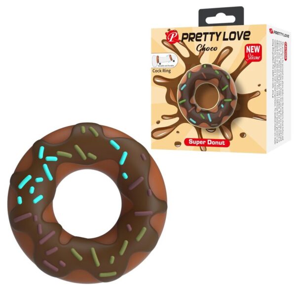 Pretty Love Super Donut — Cock Ring, Silicone, Brown — Classic Cock Rings — view 4
