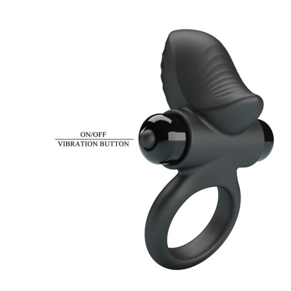 Pretty Love Adrien — Vibrating Cock Ring, Silicone, Black — Cock Rings — view 11