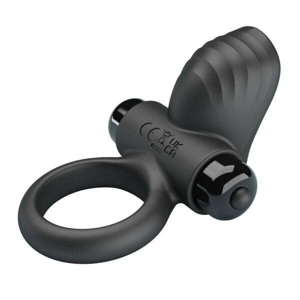 Pretty Love Adrien — Vibrating Cock Ring, Silicone, Black — Cock Rings — view 6