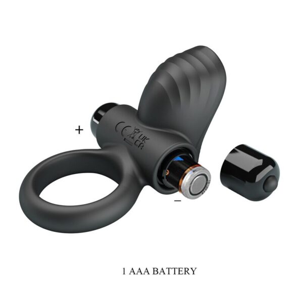 Pretty Love Adrien — Vibrating Cock Ring, Silicone, Black — Cock Rings — view 8
