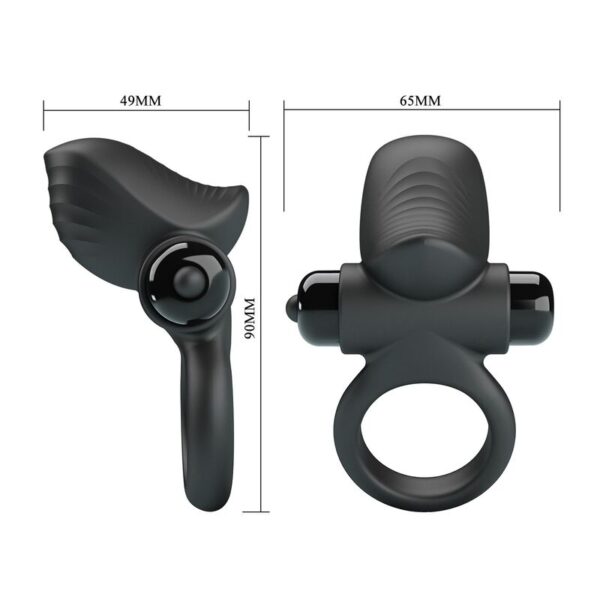 Pretty Love Adrien — Vibrating Cock Ring, Silicone, Black — Cock Rings — view 9