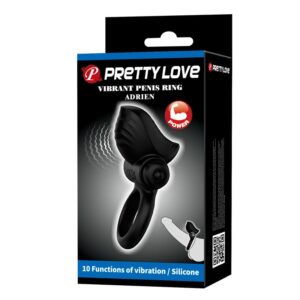 Pretty Love Adrien — Vibrating Cock Ring, Silicone, Black — Cock Rings — view 2
