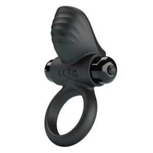 Pretty Love Adrien — Vibrating Cock Ring, Silicone, Black — Cock Rings