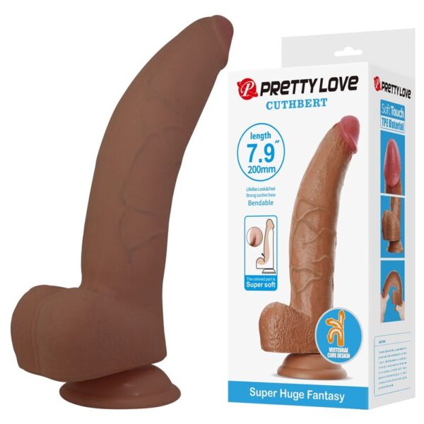 Pretty Love Cuthbert — Realistic Dildo, Suction Cup, 20 cm, Brown — Dildos
