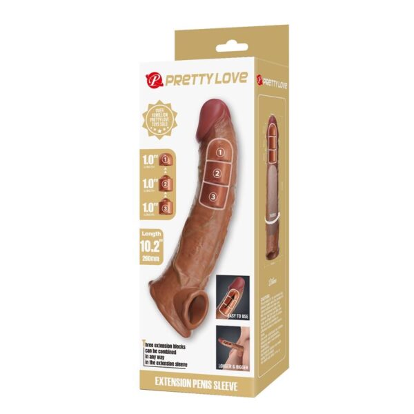 Pretty Love — Penis Extension Sleeve, 26 cm, Natural — Penis Accessories — view 5