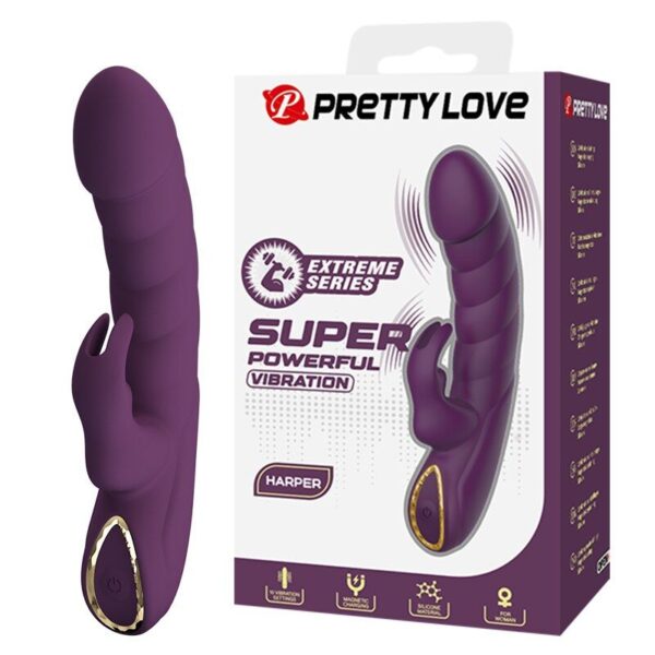 Pretty Love Harper — Rabbit Vibrator, Rechargeable, Purple — Rabbit Vibrators