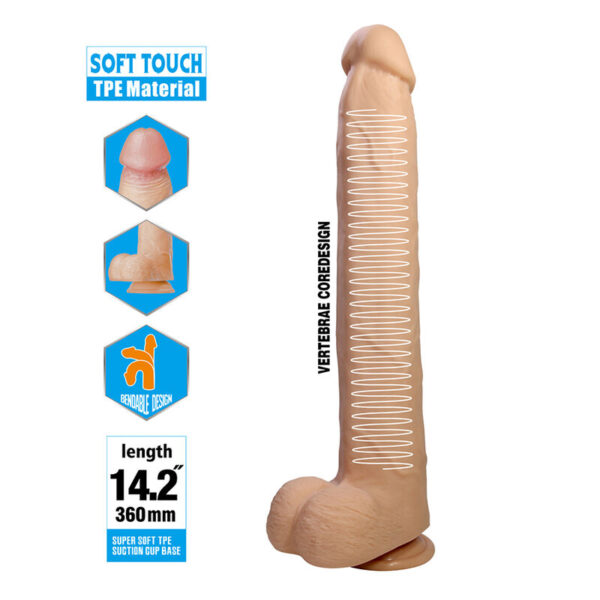 Pretty Love Dany — Realistic Dildo, Suction Cup, 36 cm, Flesh — Dildos — view 3