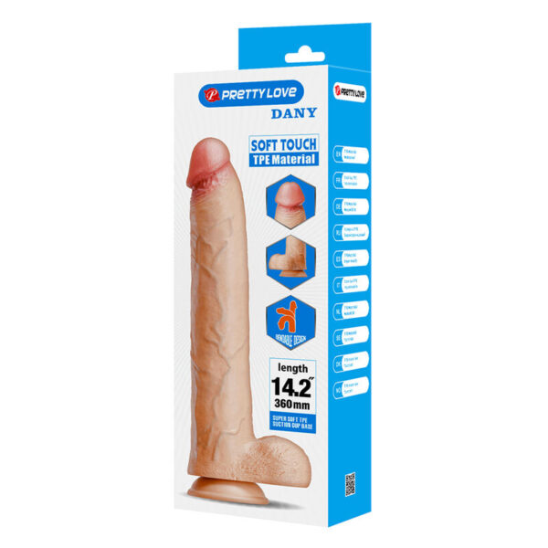 Pretty Love Dany — Realistic Dildo, Suction Cup, 36 cm, Flesh — Dildos — view 6