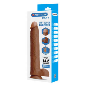 Pretty Love Dany — Realistic Dildo, Suction Cup, 36 cm, Brown — Dildos — view 4