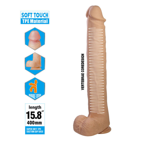 Pretty Love Pat — Realistic Dildo, Suction Cup, 40 cm, Flesh — Dildos — view 6
