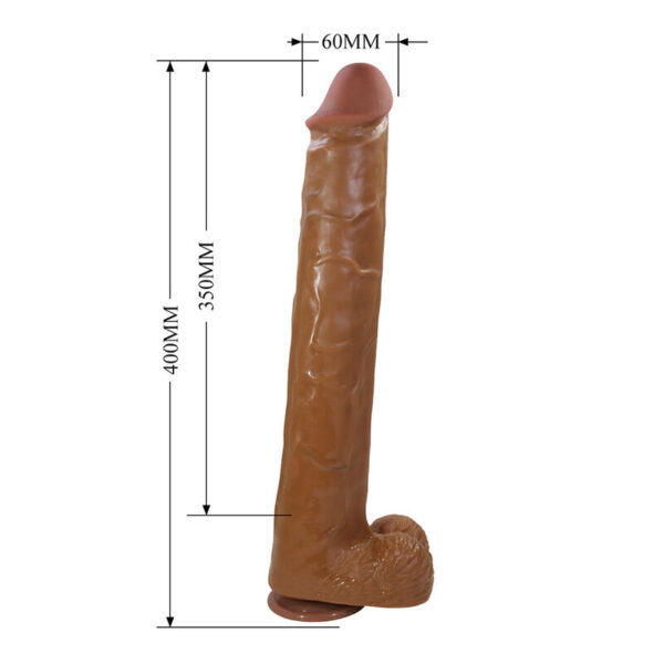 Pretty Love Pat — Realistic Dildo, Suction Cup, 40 cm, Brown — Dildos — view 6