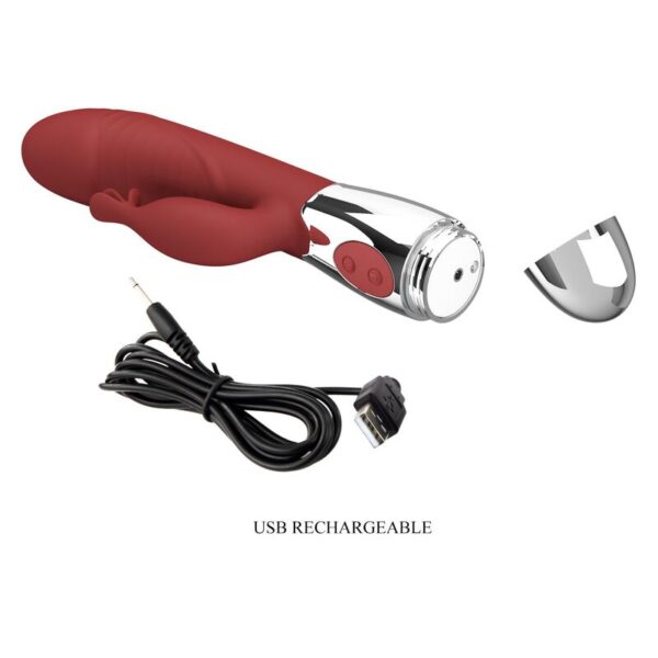 Pretty Love Rosewood — Rabbit Vibrator, Rechargeable, Red — Rabbit Vibrators — view 6