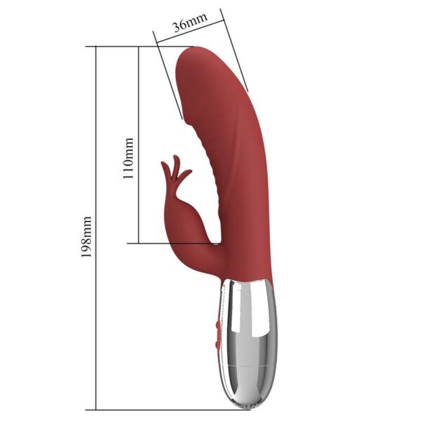 Pretty Love Rosewood — Rabbit Vibrator, Rechargeable, Red — Rabbit Vibrators — view 7