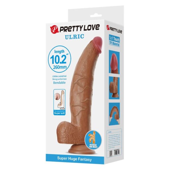 Pretty Love Ulric — Realistic Dildo, Suction Cup, 26 cm, Brown — Dildos — view 3