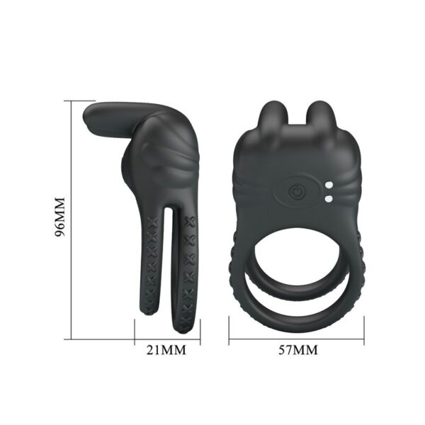 Pretty Love Sini — Vibrating Cock Ring, Rechargeable, Black — Cock Rings — view 7
