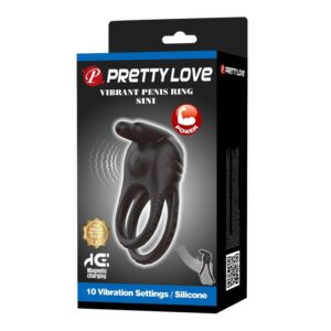 Pretty Love Sini — Vibrating Cock Ring, Rechargeable, Black — Cock Rings — view 2