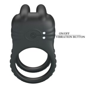 Pretty Love Sini — Vibrating Cock Ring, Rechargeable, Black — Cock Rings — view 3