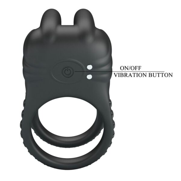 Pretty Love Sini — Vibrating Cock Ring, Rechargeable, Black — Cock Rings — view 3