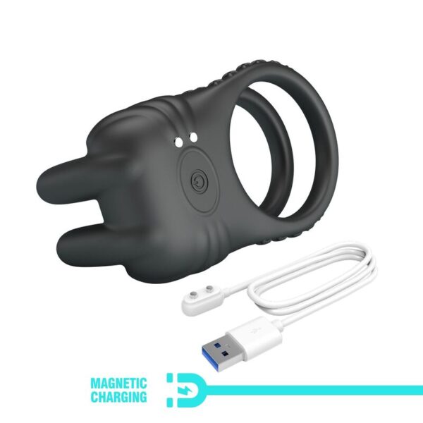 Pretty Love Sini — Vibrating Cock Ring, Rechargeable, Black — Cock Rings — view 5