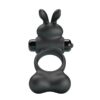 Pretty Love — Vibrating Cock Ring, Bunny Stimulator, Black — Cock Rings