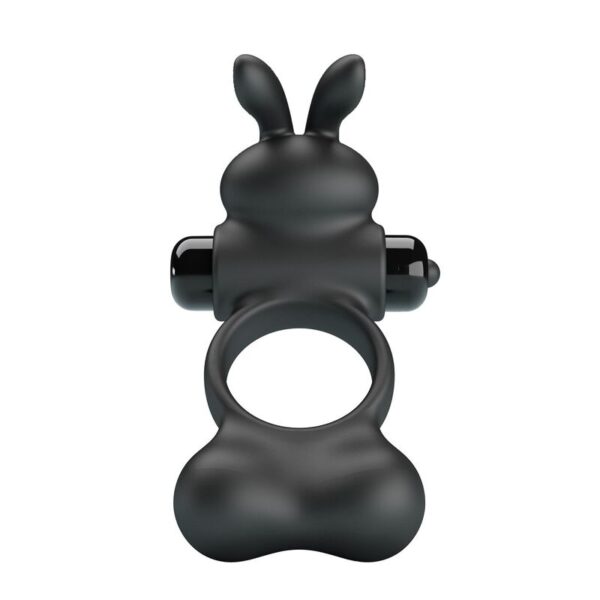 Pretty Love — Vibrating Cock Ring, Bunny Stimulator, Black — Cock Rings