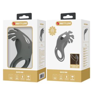Pretty Love — Vibrating Cock Ring, Flexible Tips, Black — Cock Rings — view 2