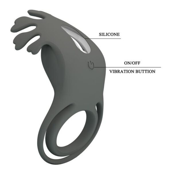 Pretty Love — Vibrating Cock Ring, Flexible Tips, Black — Cock Rings — view 10