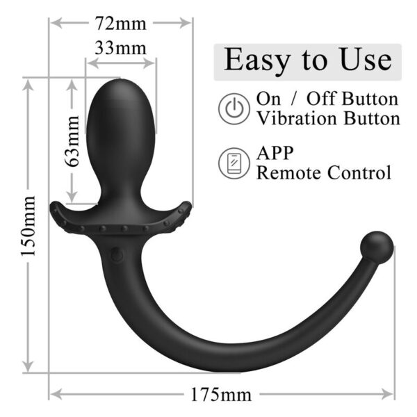Pretty Love Anthony — Anal Vibrator, App-Controlled, Black — view 11