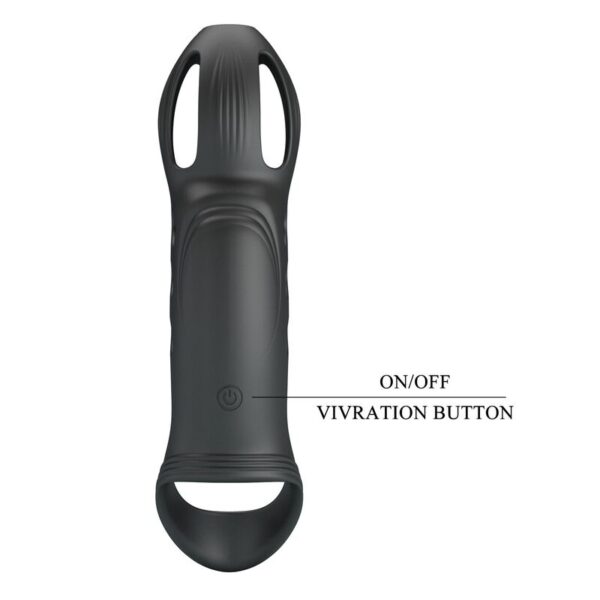Pretty Love Craig — Vibrating Penis Sleeve, Rechargeable, Black — Cock Rings — view 9