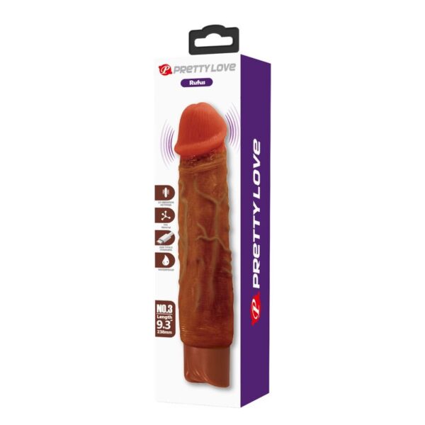 Pretty Love Duke — Realistic Vibrator, 23.5 cm, Brown — Realistic Vibrators — view 10