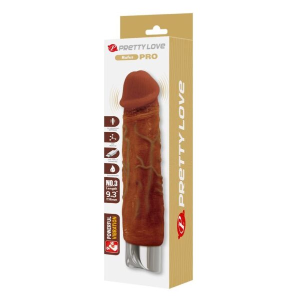 Pretty Love Duke — Realistic Vibrator, 23.5 cm, Brown — Realistic Vibrators — view 12