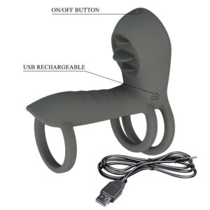 Pretty Love — Vibrating Penis Sleeve, Licking Effect — Cock Rings — view 4