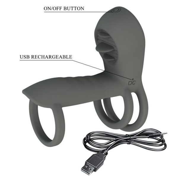 Pretty Love — Vibrating Penis Sleeve, Licking Effect — Cock Rings — view 4