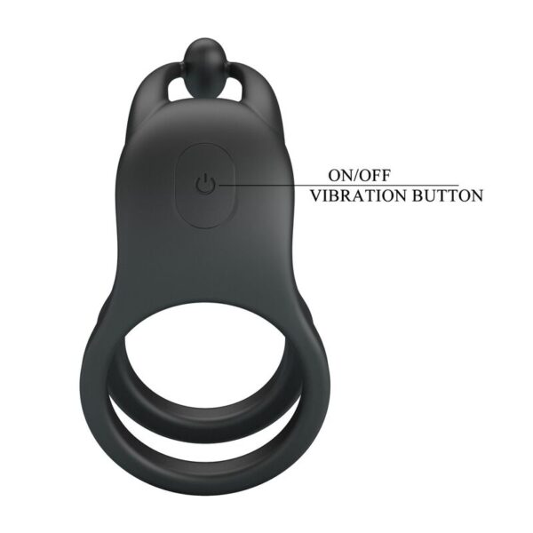 Pretty Love Goodwin — Vibrating Cock Ring, Rechargeable, Black — Cock Rings — view 15
