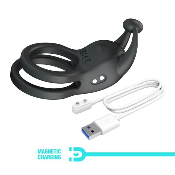 Pretty Love Goodwin — Vibrating Cock Ring, Rechargeable, Black — Cock Rings — view 14